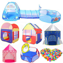 Load image into Gallery viewer, 3 in 1 Set Foldable Large Pool Kids Crawling Tunnel + Play Tents