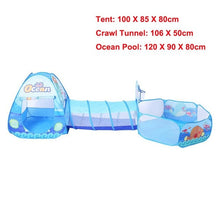 Load image into Gallery viewer, 3 in 1 Set Foldable Large Pool Kids Crawling Tunnel + Play Tents