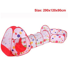 Load image into Gallery viewer, 3 in 1 Set Foldable Large Pool Kids Crawling Tunnel + Play Tents